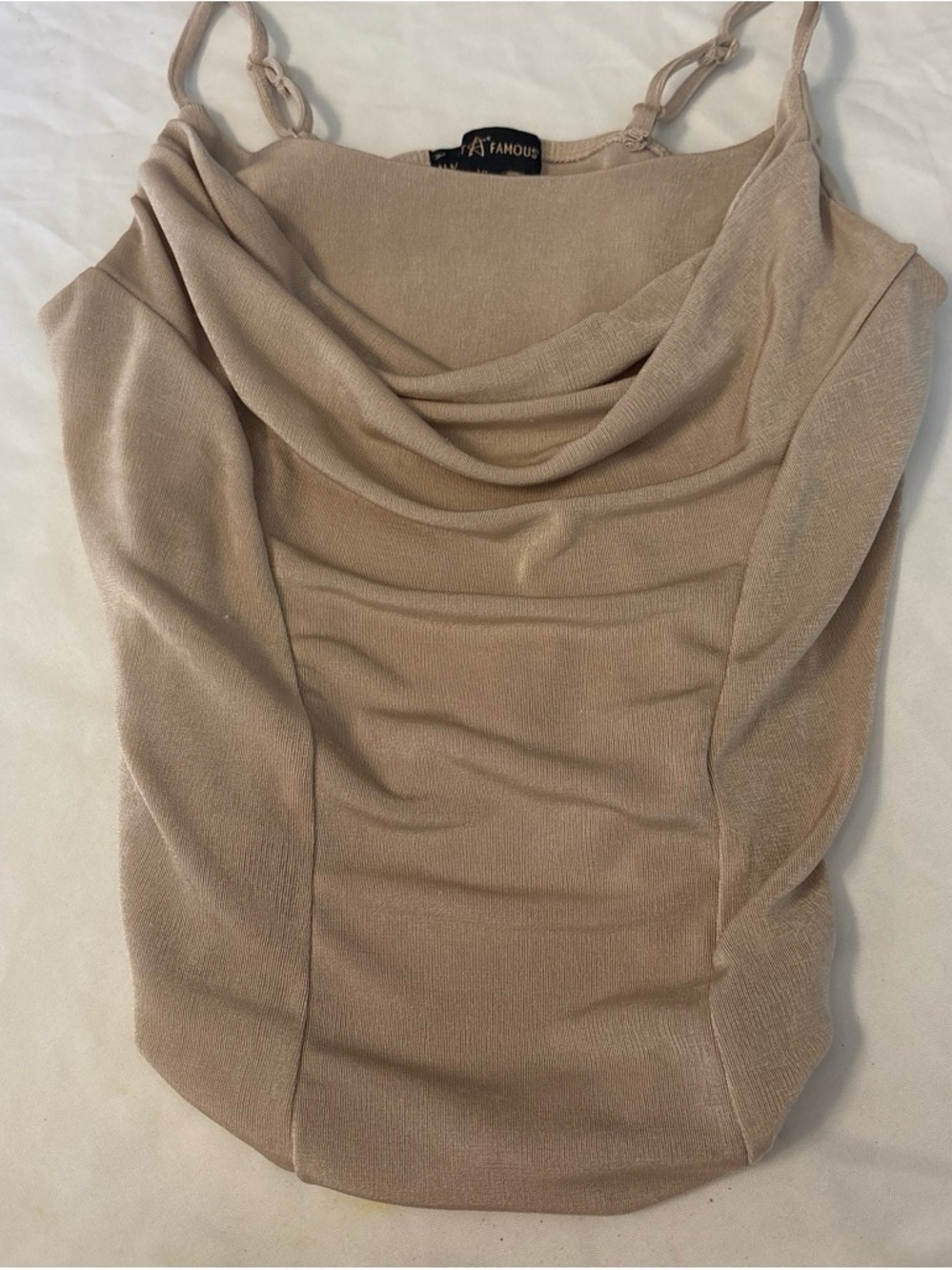 Almost Famous Nude Cowl Neck Sweater Tank